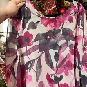 New York & Company Women's Tunic - Pink and Gray